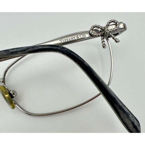 Tiffany and Co. Havana blue silver twisted bow lens-less Eyeglasses frames